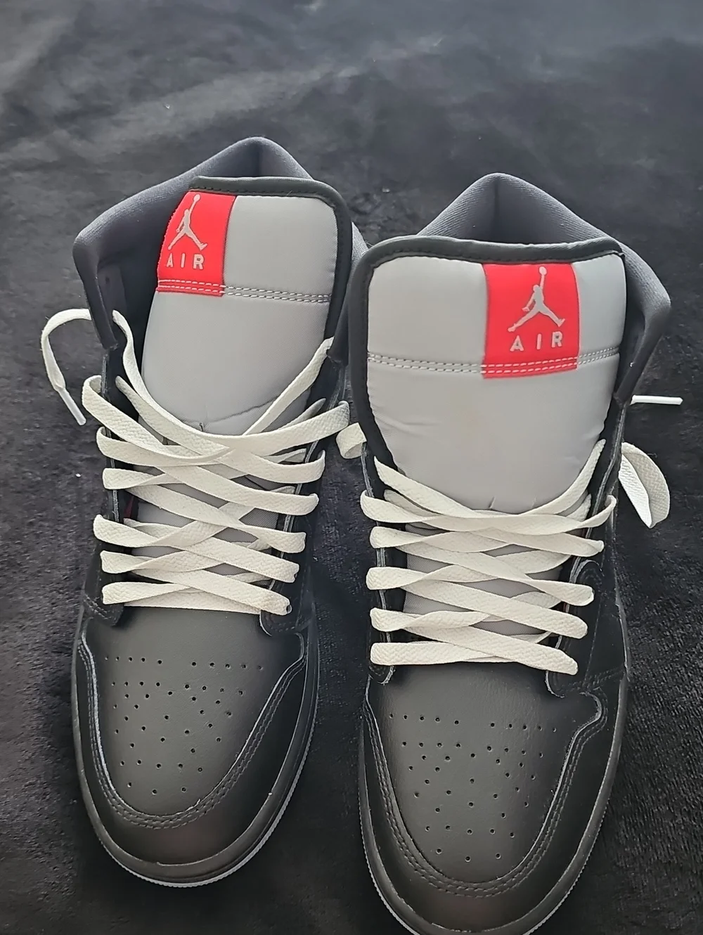 Jordan Black, Gray and Red High-Top Sneakers